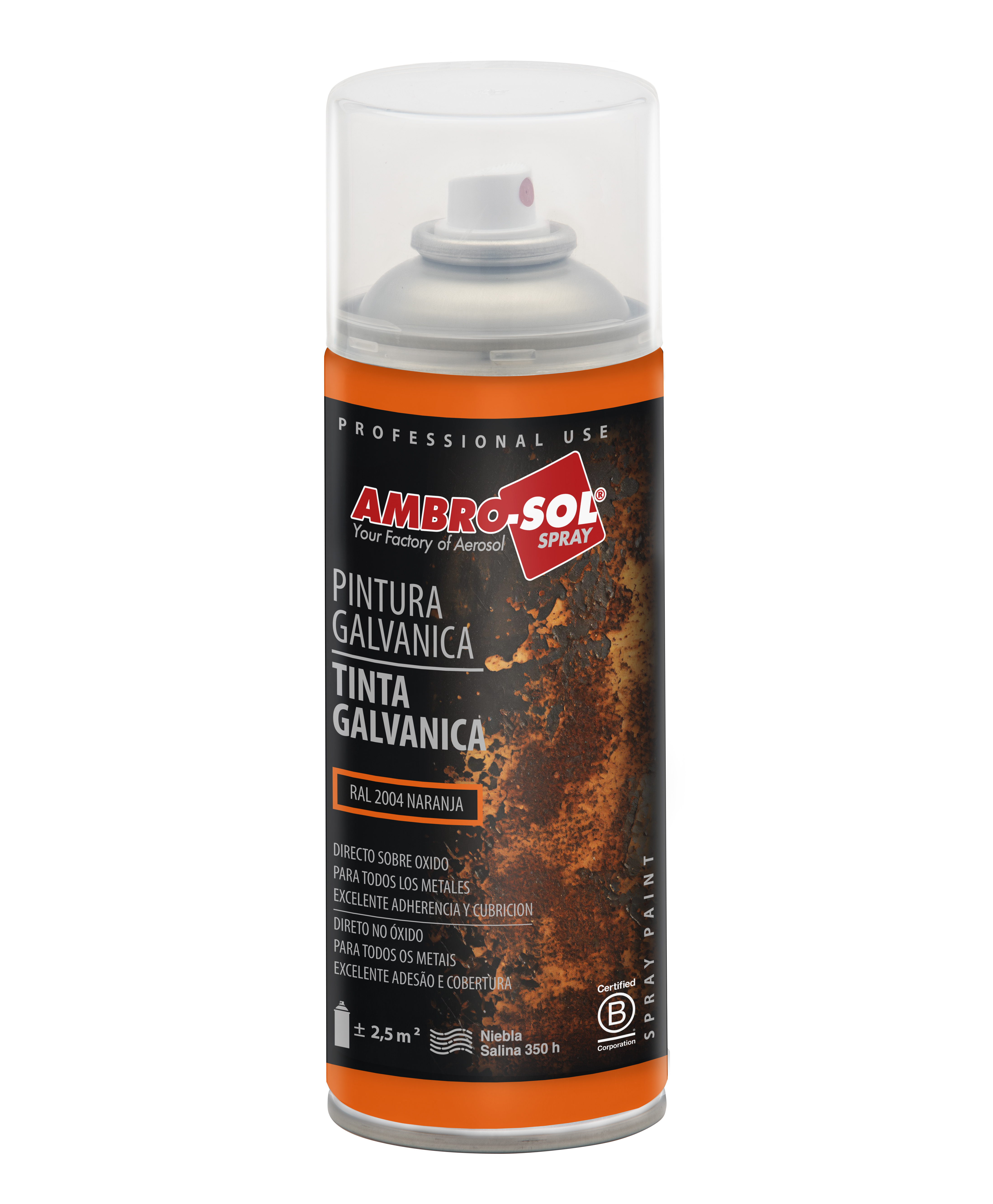 Pintura Galvánica 400 ml RAL 2004 NARANJA PURO
